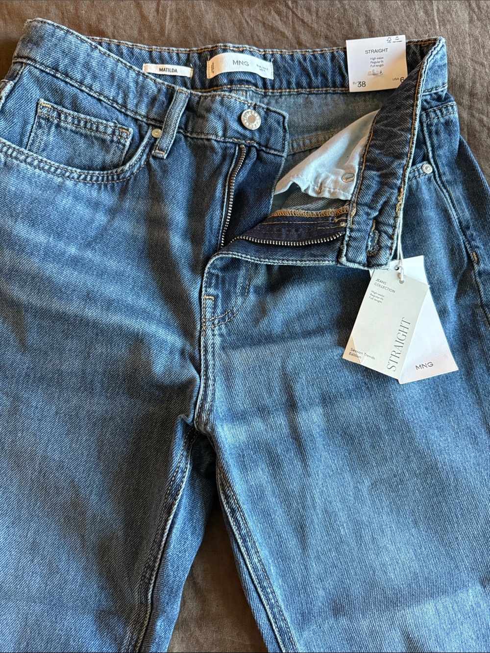 Mango Matilda women’s sz 6 Straight Fit Blue Jeans NWT